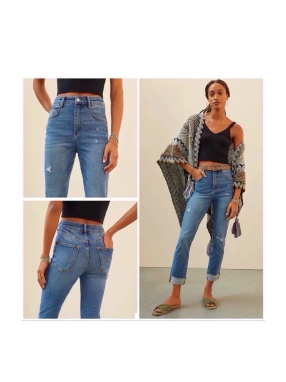 ANTHROPOLOGIE Pilcro Ripped High Rise Skinny Jeans Size 30 - Picture 3 of 9
